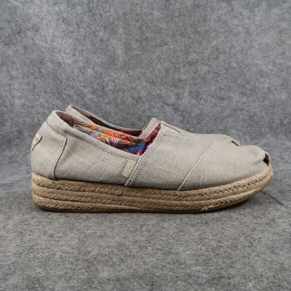 Skechers Shoes Womens 8.5 Bobs Wedge Espadrille Slip On Comfort High Jinx Casual - Picture 1 of 11